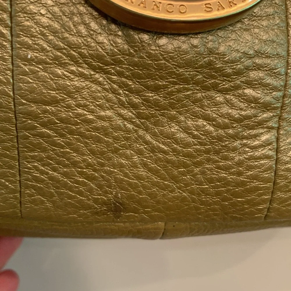 Franco Sarto gold pebbled leather slouch hobo bag